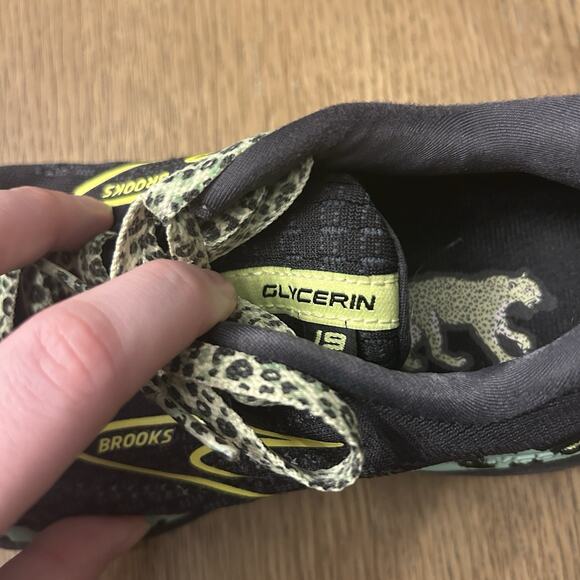 Brooks Glycerin 19 Women’s Size 6.5 Electric Cheetah Black Green Running Shoe - Picture 10 of 16